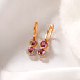 Cherry Cascade Diamond Hoop Earrings 