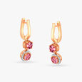 Cherry Cascade Diamond Hoop Earrings 2