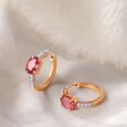 Rosy Evenings Diamond Hoop Earrings 