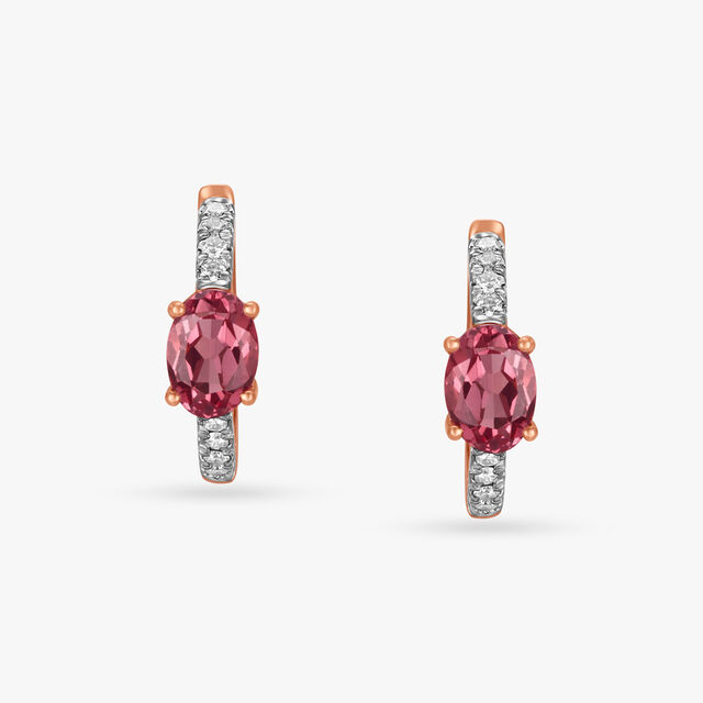 Rosy Evenings Diamond Hoop Earrings 4