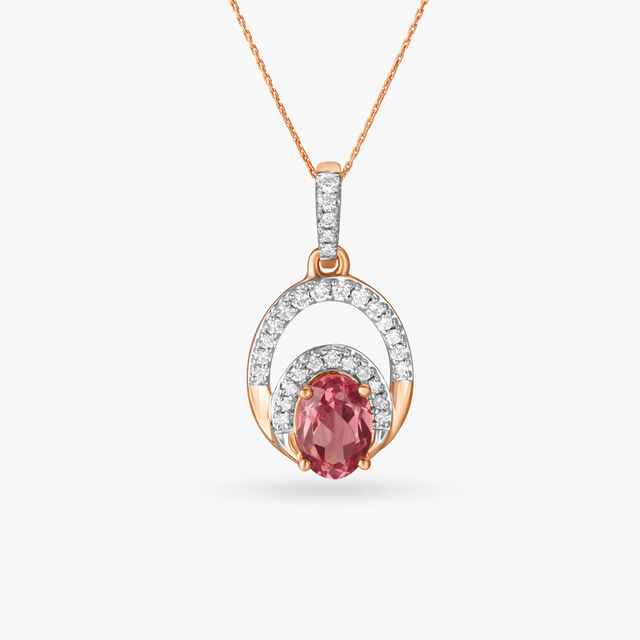 Rosy Tint Diamond Pendant 2