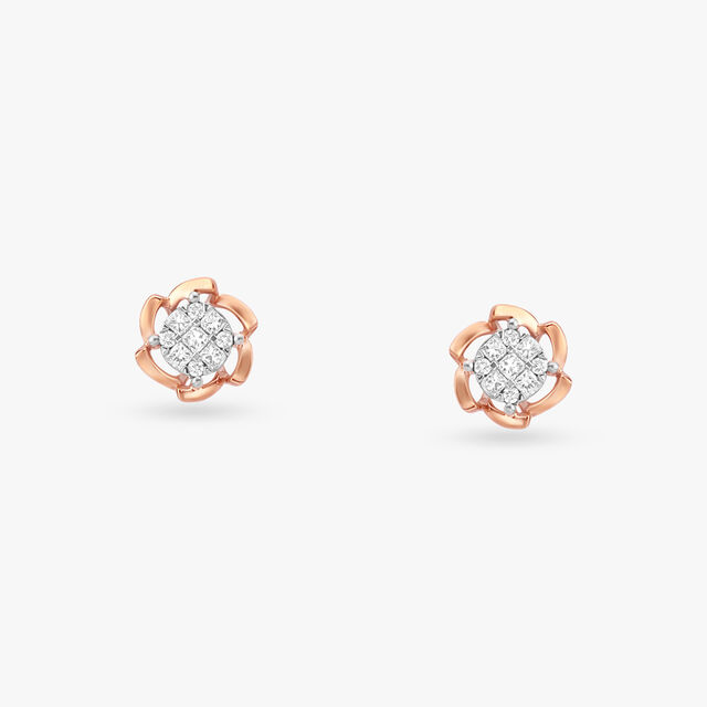 Blossom Buds Diamond Stud Earrings 