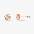 Delicate Elegance Floral Diamond Stud Earrings 2