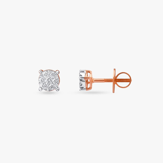 Classic Cluster Diamond Stud Earrings 2