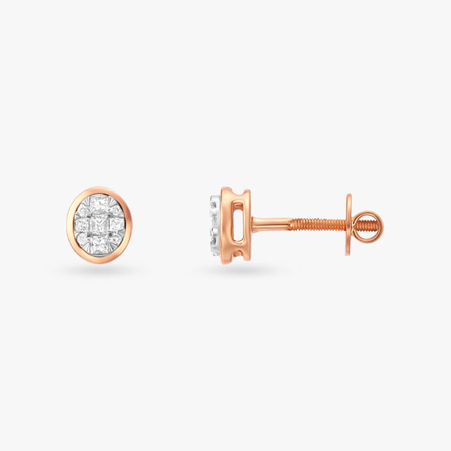 Radiant Ellipse Diamond Stud Earrings 2
