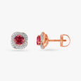 Pink Sunshine Diamond Stud Earrings 3