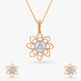 Contemporary Radiance Floral Pendant and Earrings Set,,hi-res 