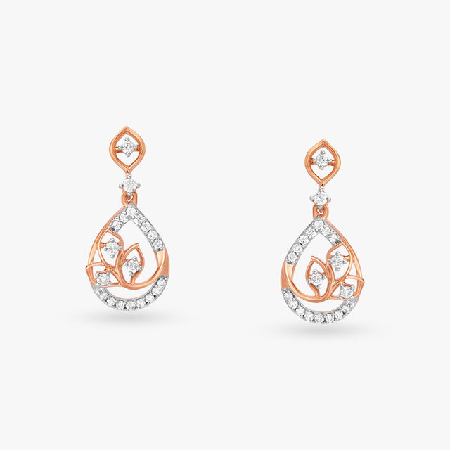 Floral Splendour Diamond Drop Earrings 