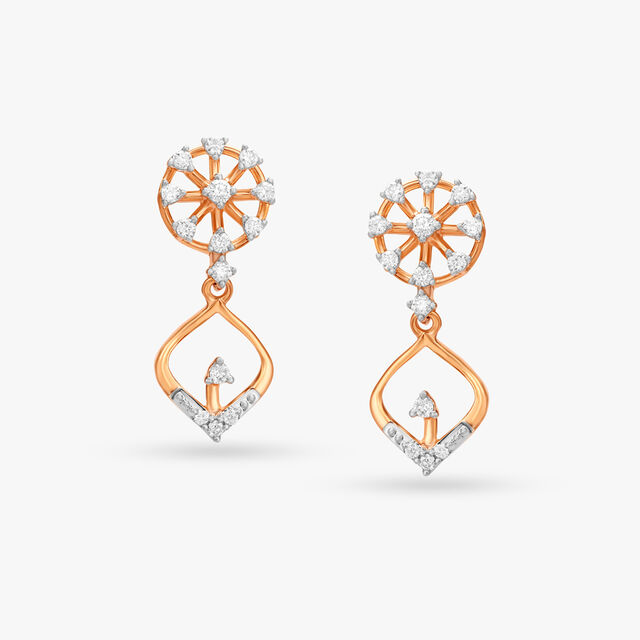 Nature Inspired Diamond Drop Earrings 