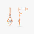 Clean Geometry Diamond Drop Earrings 3