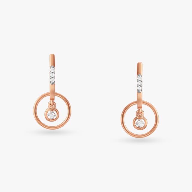 Radiant Circle Diamond Drop Earrings 