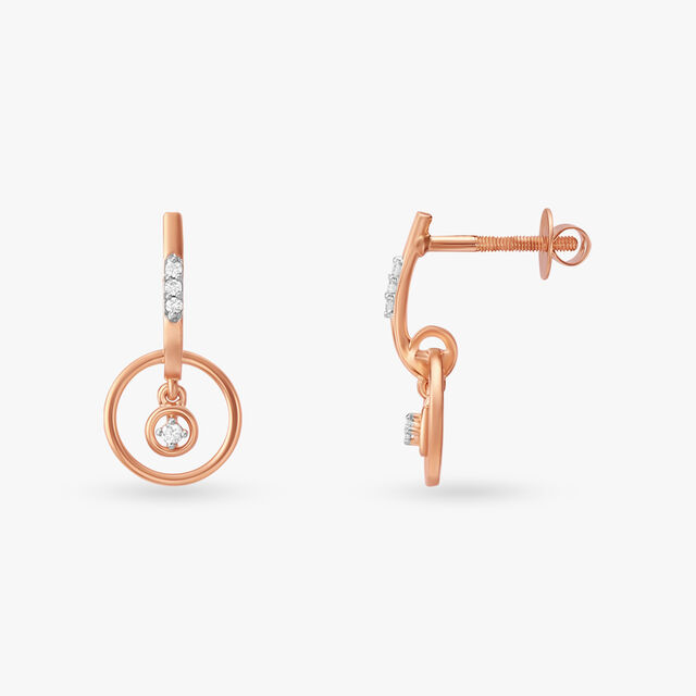 Radiant Circle Diamond Drop Earrings 2