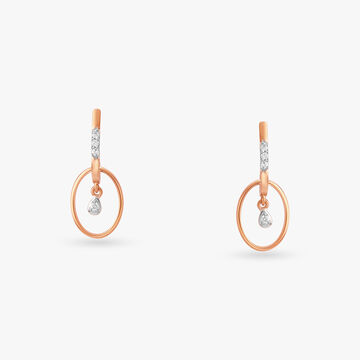 Exquisite Oval Diamond Drop Earrings