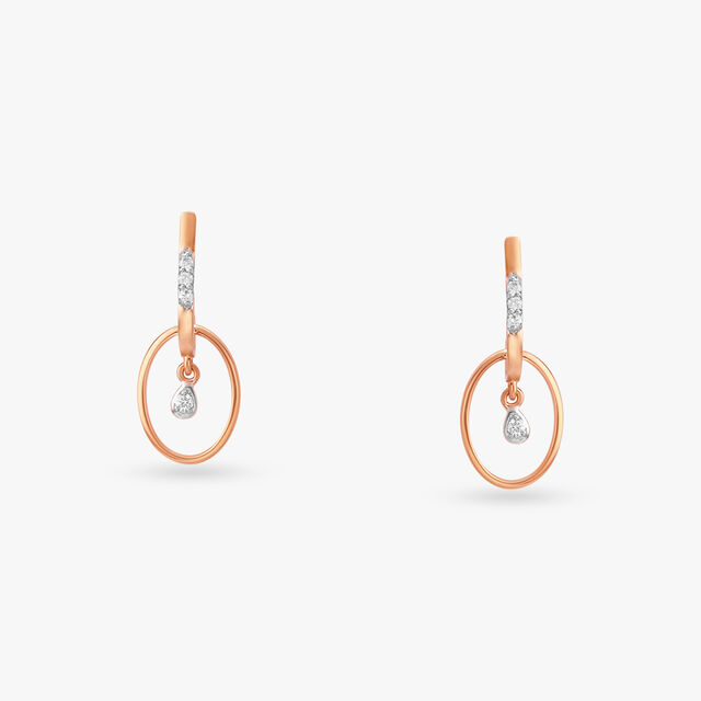 Exquisite Oval Diamond Drop Earrings 
