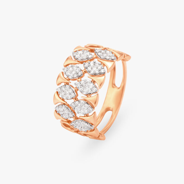 Leaf Diamond Finger Ring