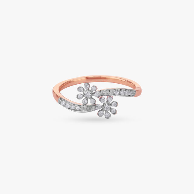 Floral Duet Diamond Ring