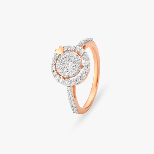 Heart Halo Diamond Finger Ring