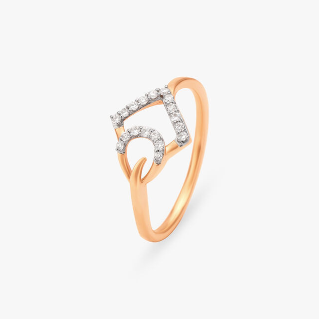 Geometric Diamond Finger Ring