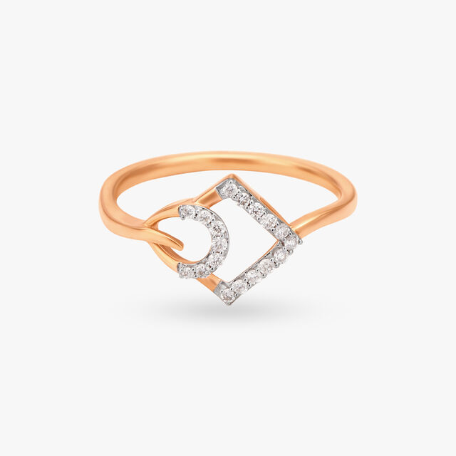 Geometric Diamond Finger Ring