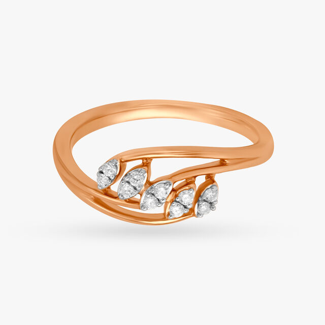 Twinkling Leaves Diamond Finger Ring 4