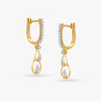 Glam Teardrop Diamond Hoop Earrings 
