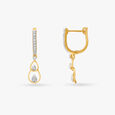 Glam Teardrop Diamond Hoop Earrings 2
