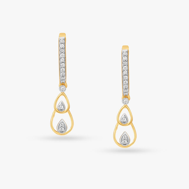 Glam Teardrop Diamond Hoop Earrings 3