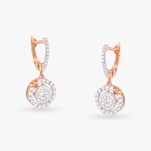 Graceful Glamour Diamond Hoop Earrings 