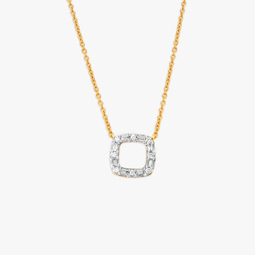 Hollow Geometry Diamond Necklace