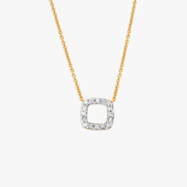 Hollow Geometry Diamond Necklace