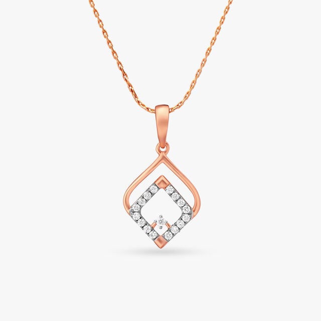 Geometric Pattern Diamond Pendant 