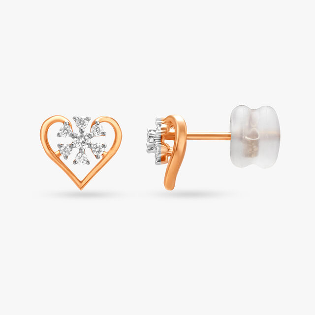Hearty Flowers Diamond Stud Earrings 2