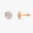 Heart-Accented Diamond Stud Earrings 2