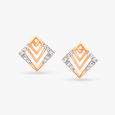 Chic Geometric Diamond Stud Earrings 