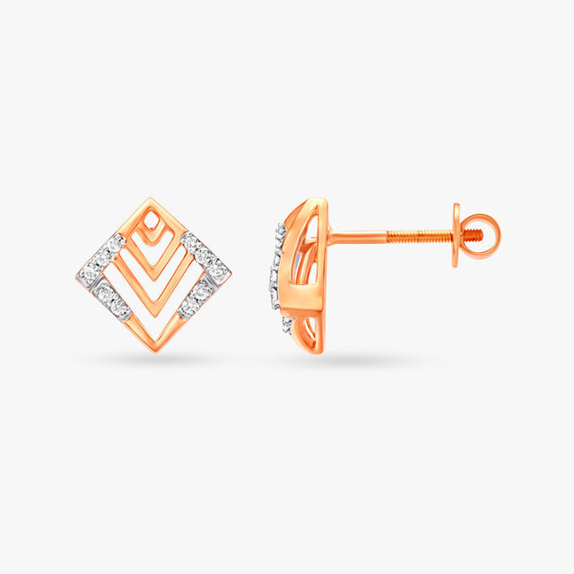 Chic Geometric Diamond Stud Earrings 2