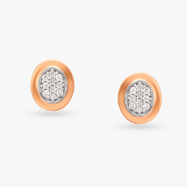 Oval Diamond Stud Earrings 