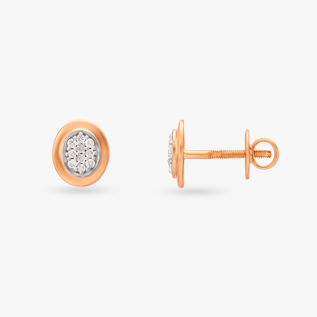 Oval Diamond Stud Earrings 2