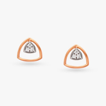 Triangle Diamond Stud Earrings