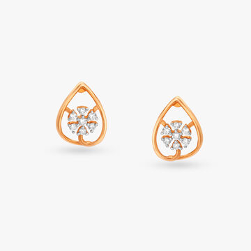 Floral Grace Diamond Stud Earrings