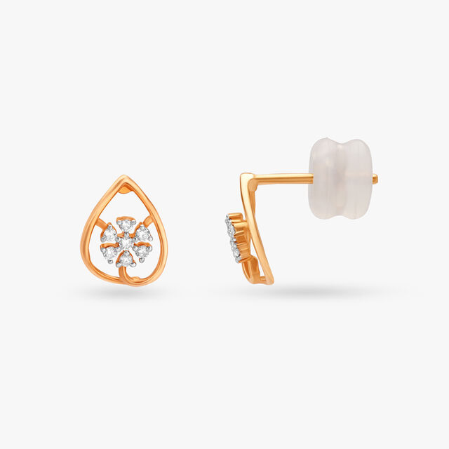 Floral Grace Diamond Stud Earrings 2