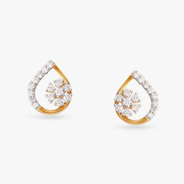 Luminous Raindrop Diamond Stud Earrings 