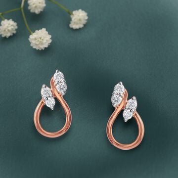Sparkle Knot Diamond Stud Earrings