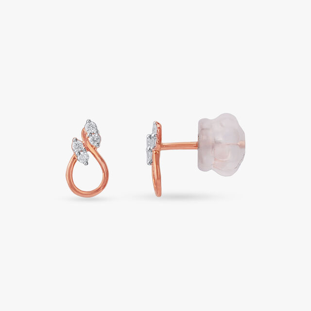 Sparkle Knot Diamond Stud Earrings
