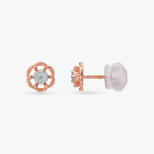 Vintage Bloom Diamond Stud Earrings 2