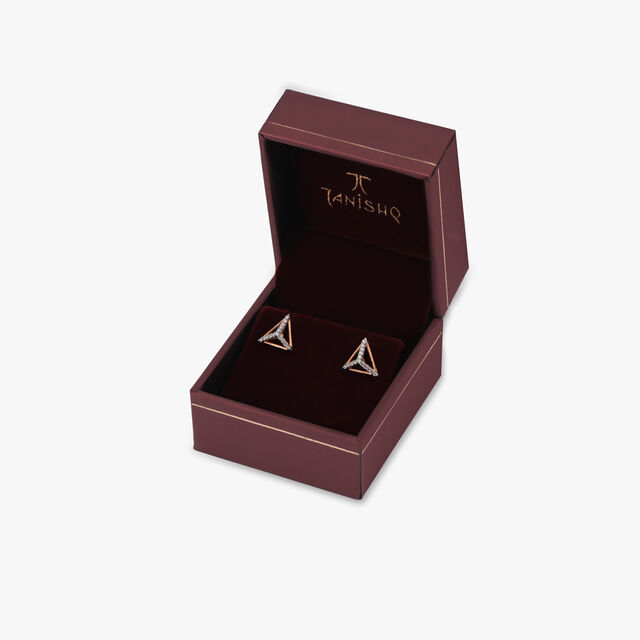 Graceful Triangle Diamond Stud Earrings