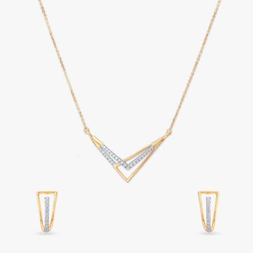 Vivid Vertex Diamond Necklace Set