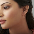 Contemporary Chic Diamond Drop Earrings in 18K Rose Gold for Women 2