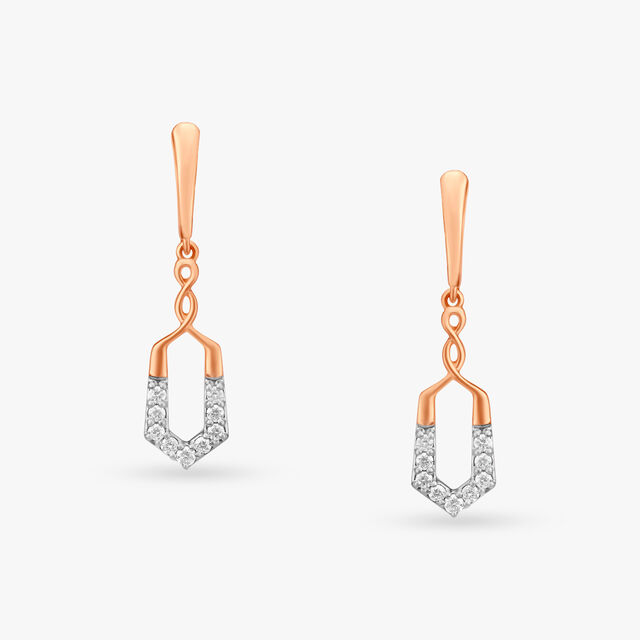 Modern Geometric Gold Danglers 