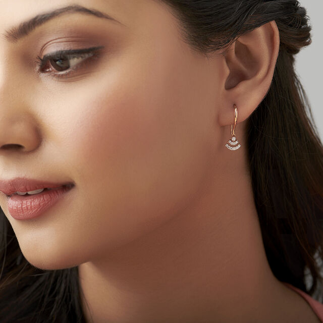 Shimmering Diamond Hoop Earrings,,hi-res 2
