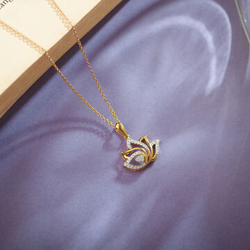 Regal Lotus Diamond Pendant